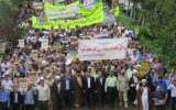حماسه آفرینی مردم پارس آباد در راهپیمایی روز قدس زیر بارش باران +تصاویر